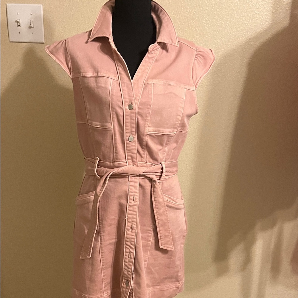 Dear John Light Pink Belted Dress